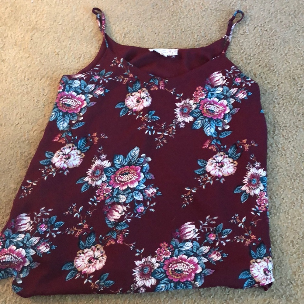 Floral burgundy/purple tank top
